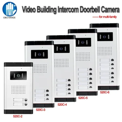 Sistema de intercomunicação à prova d'água 700tvl, telefone de vídeo para porta, câmera externa, visão de luz infravermelha com vários botões de chamada para apartamentos/casas