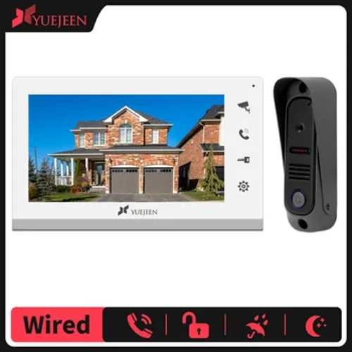 YUEJEENแบบมีสายIntercomสำหรับHome,วิดีโอประตูโทรศัพท์ระบบ,กลางแจ้งDoorbellพร้อมMonitor,Analogสัญญาณ,กันน้ำ,Night Vision