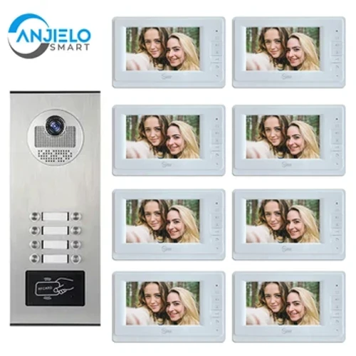 2/3/4/6/8 Eenheden Video Porteiro Intercoms Voor Multi Appartement Deur Entry Residentiële hd Deurbel Camera Portier 7 Inch Monitor