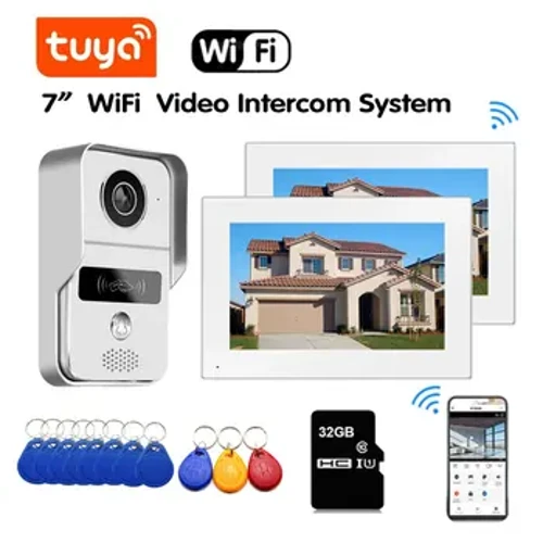 1080P 7 Inisi WiFi Vitio Intercom Tuya Smart Home APP Uaealesi Vitio Faitotoa Telefoni RFID Avanoa Pulea Faiga mo Villa Fale