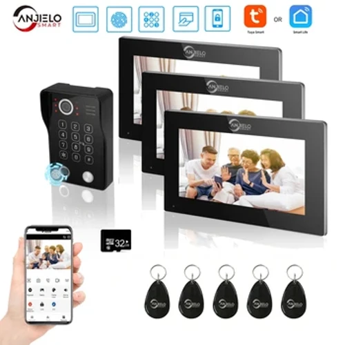 7/10 Inisi Tuya Vitio Intercom Faitotoa Mata Pa'i ma Uaea logo Faitoto'a 1080P 148° APP Upu Fa'amaufa'ailoga Kata Fa'amau Swipe 3Monitor