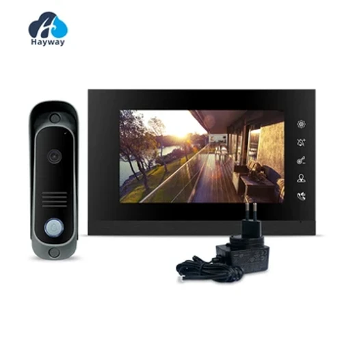 Video Intercom System Kit Kabelansluten videodörrklocka Telefon Regntät samtalspanel IR-kamera för villabyggnad 1200TVL