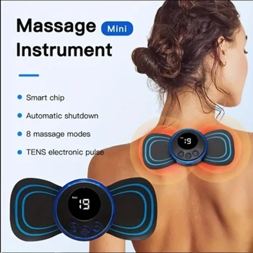 Hals Massager LCD Display EMS Elektresch Gebärmutterhalsmassage Patch Low Frequency Puls Muskelstimulator Pads Péng Relief Entspanung