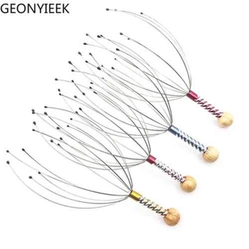 I-1PC Octopus Head Scalp Relaxation Massage Pain Relief Body Massager Stress Release Relaxing Claw Metal Massager Device Unisex