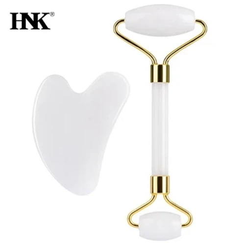 Gesiicht Schéinheet Massage Roller Kierper Rose Gua Sha Léift Häerz-geformt Doppelkopf natierlech Jade Relaxéierend Slimming Gesiicht Portable