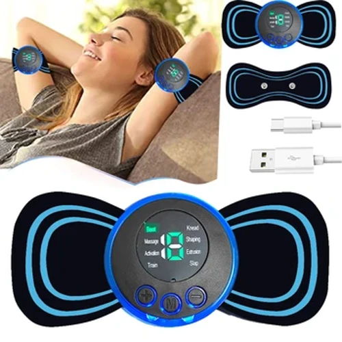 Massage Cổ Tử Cung Dính Mini Di Động Điện Dụng Cụ Massage Cổ Massage Cơ Thư Giãn Cơ Đen