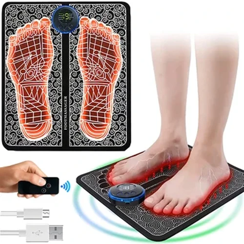 Fouss Massager EMS Nofëllbar Massage Mat Fouss Entspanung Pads Elektresch Fouss Massage Tool Fir Halswéi Féiss Doheem Fitness ze entlaaschten
