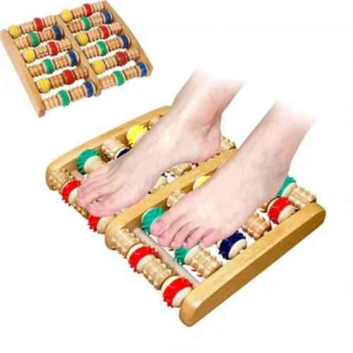 Massager Foot Wood Roller Acupressure Malolo Massage Fa'atiga Fa'atiga Fa'amamago Shiatsu Roller Feet Care Massager Fa'atau A'oa'o