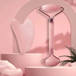 Pijat Wajah lan Leher Resin Roller Kecantikan Scraping Tongkat Pijat Double-ended kanggo Mbukak kunci lan Ngaso Non-rose Crystal Jade