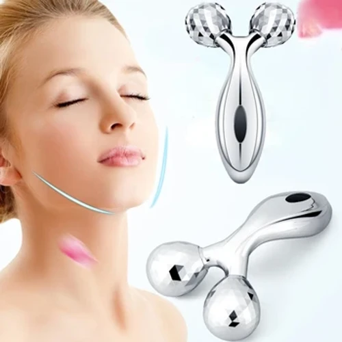 3D rullīšu masētājs Sejas masāža Y forma 360 Rotate Thin Face Body Shaping Relaksācija Lifting Grumbu noņemšana Sejas masāža