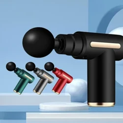 პორტატული Fascia Gun ვიბრაციული მასაჟის იარაღი ტანის კისრის ზურგის ტკივილისთვის ჩიყვის შემსუბუქება ღრმა კუნთების რელაქსაცია ფიტნესი გასახდომი ერთი თავით