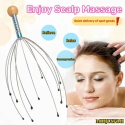 Scalp massager brú scaoileadh suathaireacht claw cruach dhosmálta scíthe acupoint massager