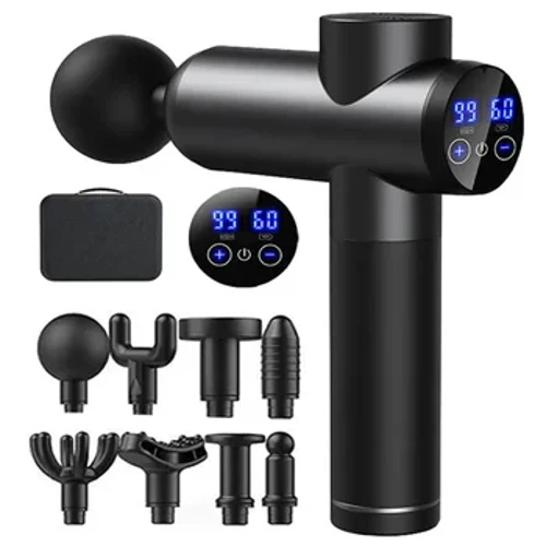 Pistolet de Massage électrique à haute fréquence, masseur, Relaxation musculaire, avec 8 têtes, pour le Fitness, le Fascia, 99 vitesses réglables