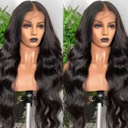 Parrucche per capelli da festa da donna fatte a mano ondulate in pizzo anteriore riccio marrone scuro e nero lungo da donna in 5 colori