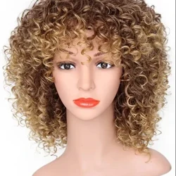 REVIVI Short Afro Kinky Curly gemëscht Blond Brown Fraen syntheteschen Hoer Perücken