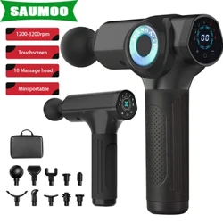 10head LCD Héichfrequenz Fascia Gun Massager Mat Portable Bag Therapie Gun Fir Fitness Massage Gun Muskel Relax Kierper Entspanung