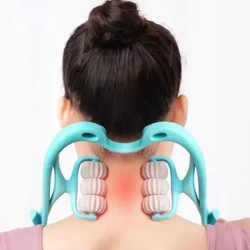 Neck Massager Therapy Neck and Shoulder Dual Trigger Point Roller Roller Self-massage Relieve Hand Pressure Deep Massage