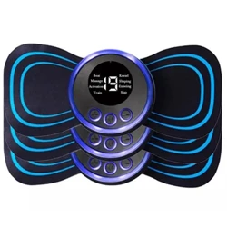 4PCS LCD displey EMS bo'yin massaji elektr massaji Bachadon bo'yni orqa yamog'i 8 rejimli puls mushaklari stimulyatori Portativ og'riqni engillashtiradigan