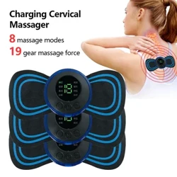 Display LCD a 8 modalità EMS barella per il collo massaggiatore elettrico stimolatore muscolare a impulsi patch mini massaggiatore portatile per alleviare il dolore