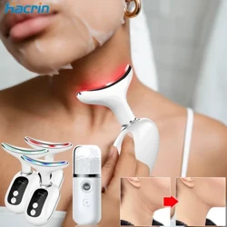 I-Massager Yokuphakamisa Ubuso Izimasaji Zobuso EMS I-Neck Eye Massage Insimbi Isidlidlizi seMicrocurrents Red Light Therapy Anti Wrinkle