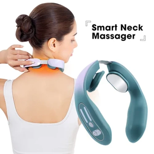 Idivayisi Ephathwayo Ye-Cervical Massager Intamo Yokunakekela Ihlombe I-Cervical Low Frequency Pulse Massage Ithempelesha Engashintshile I-Hot Compress