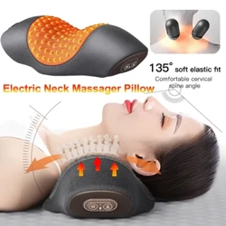 Điện Máy Mát Xa Cổ Cổ Tử Cung Gối Làm Nóng Rung Massage Lực Kéo Lưng Thư Giãn Ngủ Gối Mút Hỗ Trợ Cột Sống