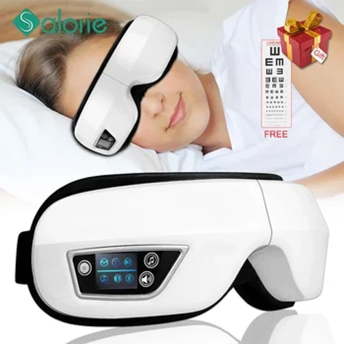 Masażer do oczu 6D inteligentna poduszka powietrzna wibracja przyrząd do pielęgnacji oczu gorący kompres Bluetooth okulary do masażu oczu zmęczenie woreczek i zmarszczki