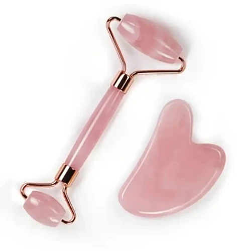 Set Rholer Jade Premiwm a Gua Sha ar gyfer Harddwch Wyneb - Tylino Resin ar gyfer Wyneb, Llygaid, Gwddf - Lleihau Llinellau Manaw a Wrychau