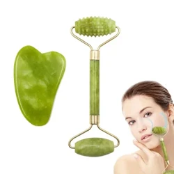 Jade Harria Aurpegiko Masaje Errobola Aurpegirako Begi Aurpegia Lepoko Masaje Naturala Guasha Scraper Aurpegi Igogailua Edertasun Argaltzeko Arrabola
