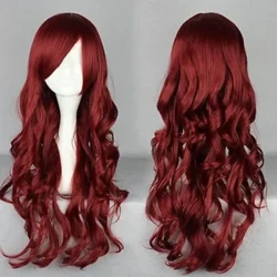 70cm Long Curly ʻulaʻula Waina Wahine Hoʻohiwahiwa Cosplay Hair Wig