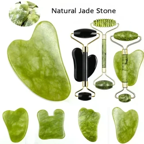 Масажор за лице от естествен нефрит Gua Sha Stone Face Guasha Masaje Facial Board Acupoint Eye Care SPA Massager Tool масажен визаж