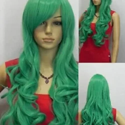 NOVÁ ZELENÁ DLOUHÁ KUDRNÁ COSPLAY PLNÁ Paruka