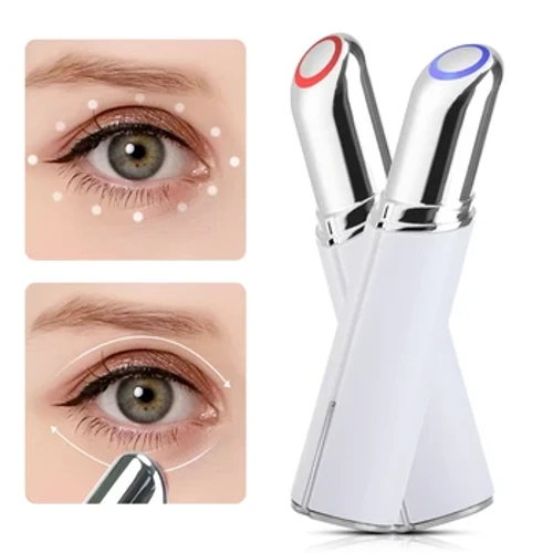 Roodlicht elektrische gezichtsmassager Verwarmde trillingen Oogschoonheidsinstrument voor ontspannen Oog Donkere kringen Oogzakken Rimpels Wallen
