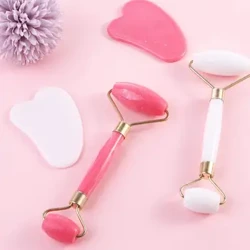 Mắt Chăm Sóc Da Cơ Thể Chống Lão Hóa Xóa Nếp Nhăn Dụng Cụ Làm Đẹp 2 Đầu Con Lăn Guasha Ban Máy Mát Xa Da Mặt Con Lăn Massage
