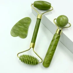 Ngọc Tự Nhiên Con Lăn Mát Xa Cho Mặt Cơ Thể Lưng Chân Con Lăn Massage Mặt Nâng Chống Nhăn Đôi Cấp Gua Sha Đá Ngọc Trai
