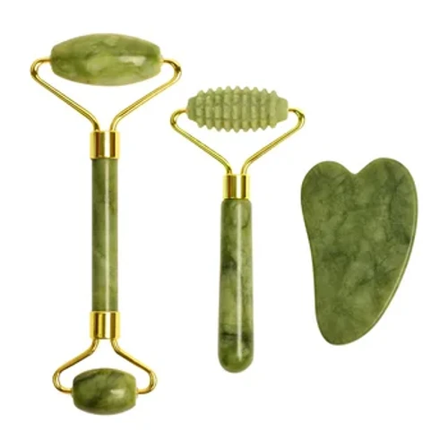 Ngọc Tự Nhiên Con Lăn Mát Xa Cho Mặt Cơ Thể Lưng Chân Con Lăn Massage Mặt Nâng Chống Nhăn Đôi Cấp Gua Sha Đá Ngọc Trai