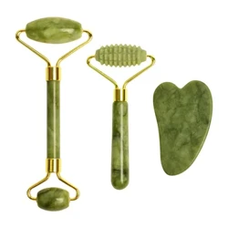 Ngọc Tự Nhiên Con Lăn Mát Xa Cho Mặt Cơ Thể Lưng Chân Con Lăn Massage Mặt Nâng Chống Nhăn Đôi Cấp Gua Sha Đá Ngọc Trai