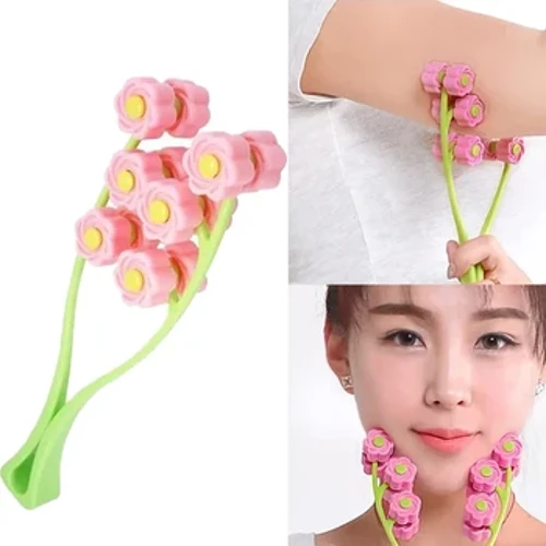 Nouveau rouleau de Massage du visage Portable en forme de fleur, Anti-rides, lifting du visage, amincissant, Relaxation du visage, outils de beauté, Massage des doigts