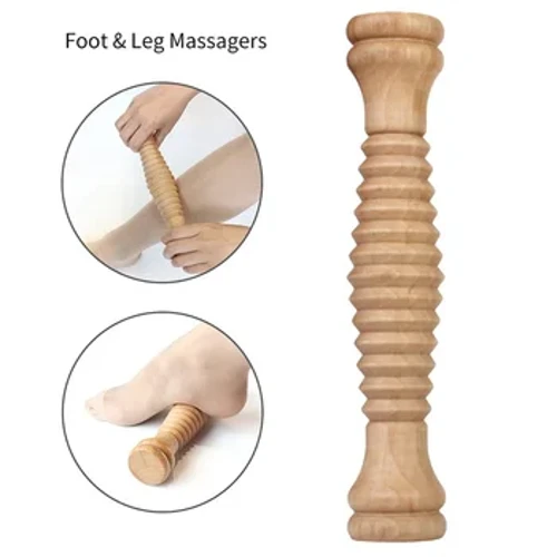 Ukubhucunga Unyawo Kwehlisa Ingcindezi I-Wood Foot Massage Roller Ye-Plantar Fasciitis Ithuluzi Lokukhulula Ithuluzi Lokubhucunga Izicubu Ezijulile