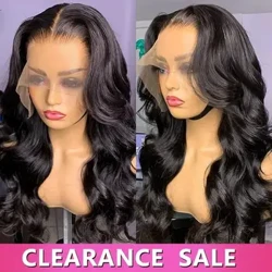 Peluca ondulada de cuerpo de 30 a 32 pulgadas, cabello humano brasileño 13x4 13x6 HD, peluca con malla frontal transparente prearrancada 4x4, pelucas con cierre de encaje para mujer