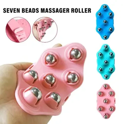 Seven Bead Ball Massager Roller Kneading Abdomen Perut Kaki Meridian Instrumen Sikat Roller Tipis Body Artefak Pengerukan X5W6