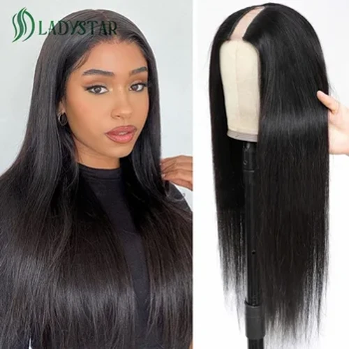 Wigi za U Sehemu Iliyonyooka kwa Wanawake Nywele za Binadamu Wigi za Kibrazili Zilizonyooka za Binadamu 150% Uzito U Wigi za Umbo zisizo na Glueless