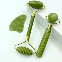 Ngọc Tự Nhiên Con Lăn Mát Xa Cho Mặt Cơ Thể Lưng Chân Con Lăn Massage Mặt Nâng Chống Nhăn Đôi Cấp Gua Sha Đá Ngọc Trai