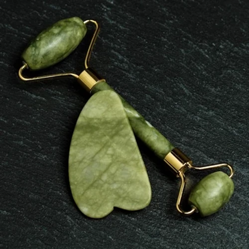 Gua Sha Ansiktsverktyg Set Jade Roller för Ansikte Ögon Hals Kropp 100% Äkta Natursten Skönhetsmassage Anti Aging Skönhetsbehandling