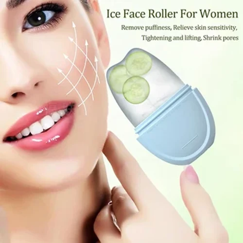 Eisroller für Gesicht und Augen, Eiswürfel-Roller-Massagegerät für Hautpflege-Tools für Frauen, reduziert Migräneschmerzen, Massage-Silikon-Eisform