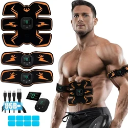 Ysgogydd Cyhyrau Di-wifr Smart EMS Hyfforddwr Ffitrwydd Hyfforddiant abdomen Sticeri Colli Pwysau Trydan Tylino'r Corff Slimming