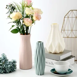 Bình Nhựa Nhà Trang Trí Trắng Giả Gốm Hoa Thực Vật Rổ Bắc Âu Cưới Trang Trí Bàn Ăn Phòng Ngủ