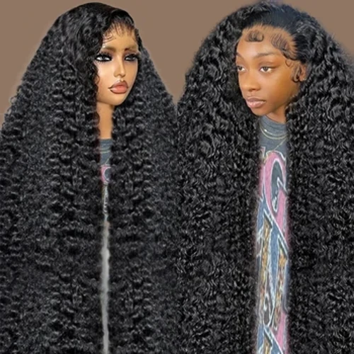 Waasser Wave Spëtzekleeder Front Perück Glueless Mënsch Hoer Loos Deep Wave 13x4 13x6 Hd Spëtzefront Frontal Curly Mënsch Hoer Perücke Fir Fraen