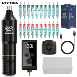 1 Bộ, Neebol Không Dây Hình Xăm Bộ Hình Xăm Cung Cấp Năng Lượng Với Vòng Chuyển Đổi, quay Hình Xăm Súng Với Hình Xăm Kim, Quà Tặng