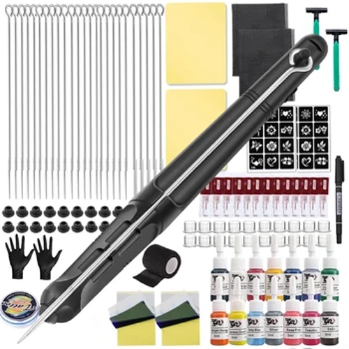 Tay Chọc Và Dán Hình Xăm Với Mực Kim Bộ Phụ Kiện Cho Nghệ Thuật Thân Thể DIY 3D Tay Chọc Dính Hình Xăm người Mới Bắt Đầu Thực Hành